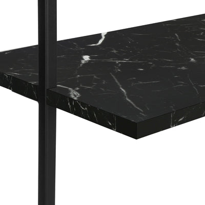 Bookcase - 72"H Ladder Black Marble / Black Metal - I 3684