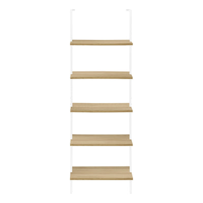 Bookcase - 72"H Ladder Natural / White Metal - I 3686