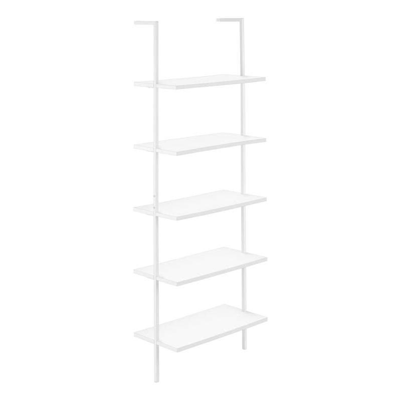 Bookcase - 72"H Ladder White / White Metal - I 3687