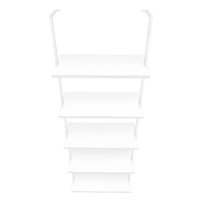 Bookcase - 72"H Ladder White / White Metal - I 3687