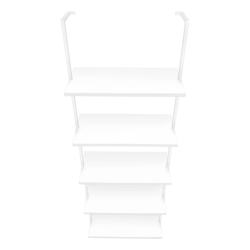 Bookcase - 72"H Ladder White / White Metal - I 3687