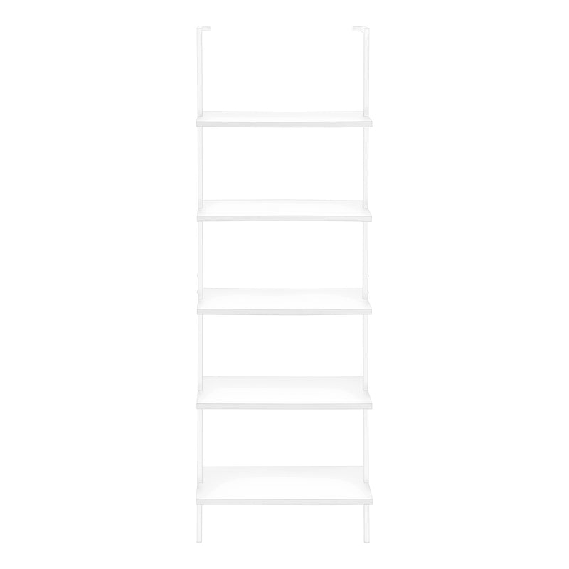 Bookcase - 72"H Ladder White / White Metal - I 3687