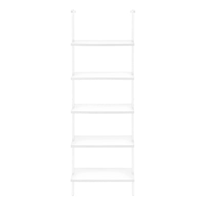 Bookcase - 72"H Ladder White / White Metal - I 3687