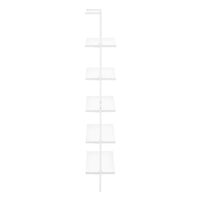 Bookcase - 72"H Ladder White / White Metal - I 3687