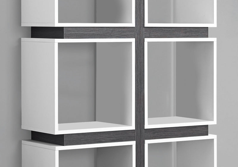 Bookcase - 71"H / White / Grey - I 7076