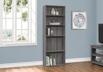 Bookcase - 72"H / Grey With 5 Shelves - I 7469