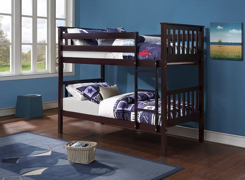 Espresso Wooden Single / Single Bunk Bed - IF-B-101-S-E