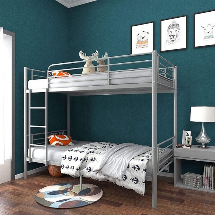 Single/Single Simple Grey Metal Bunkbed - IF-B-542