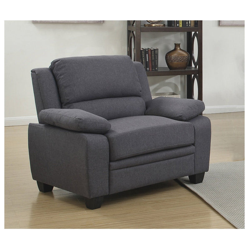 Grey Fabric Chair With High Back And Pillows Over The Arms - MA-9151GY-1