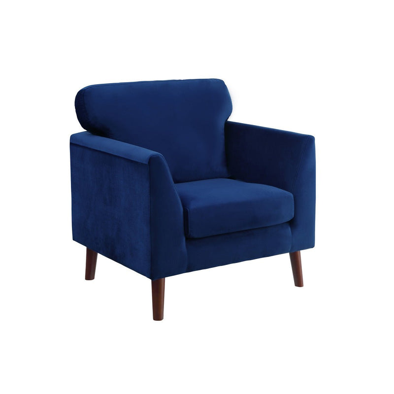 Tolley Collection Blue Velvet Fabric Chair - MA-9338BU-1