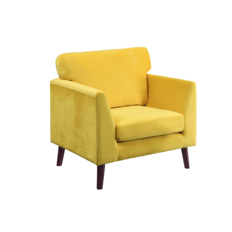 Tolley Collection Yellow velvet Fabric Chair - MA-9338YW-1