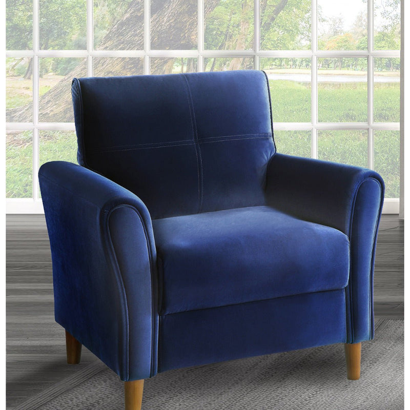 Dunleith Collection Chair Blue Velvet Fabric - MA-9348BUE-1