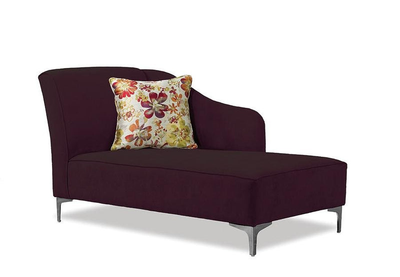 Swooping Velvet-Style Fabric Bench with Chrome Legs and matching accent pillow - R-851