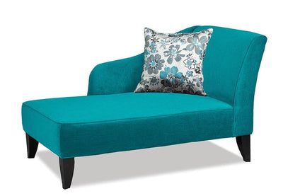 Swooping Velvet-Style Fabric Chaise with matching accent pillow - R-852