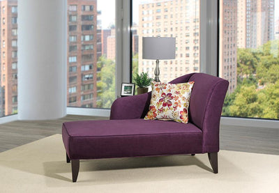 Swooping Velvet-Style Fabric Chaise with matching accent pillow - R-852