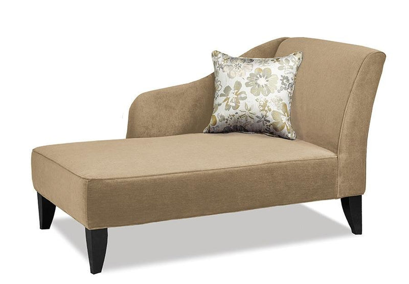 Swooping Velvet-Style Fabric Chaise with matching accent pillow - R-852