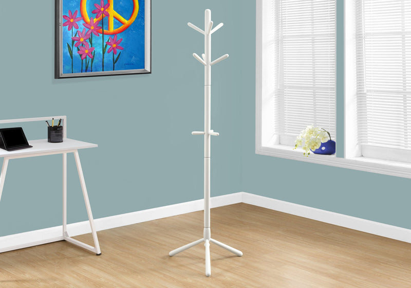 Coat Rack - 69"H / White Wood Contemporary Style - I 2002