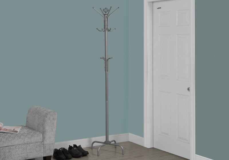 Coat Rack - 70"H / Silver Metal - I 2007