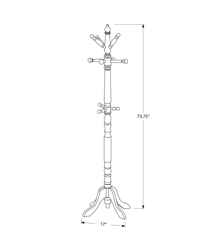 Coat Rack - 73"H / Antique White Wood Traditional Style - I 2013