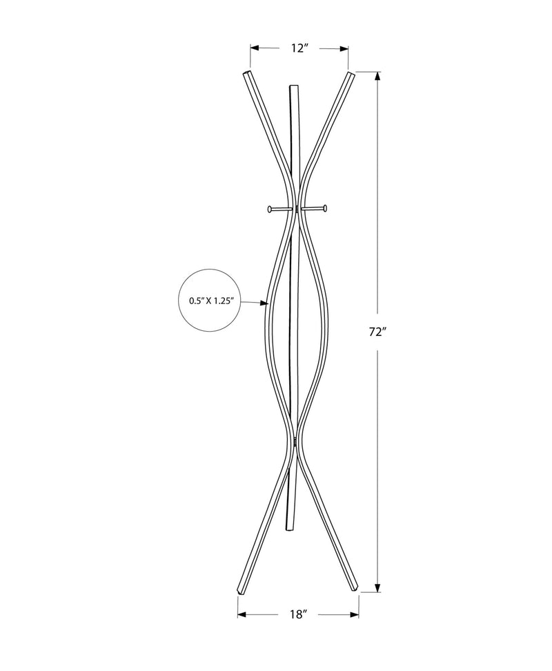 Coat Rack - 72"H / Cappuccino Metal Contemporary Style - I 2016