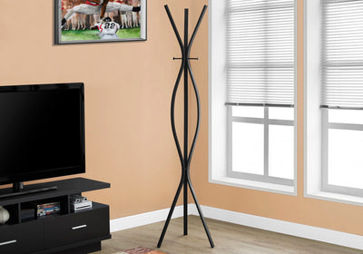 Coat Rack - 72"H / Black Metal Contemporary Style - I 2051