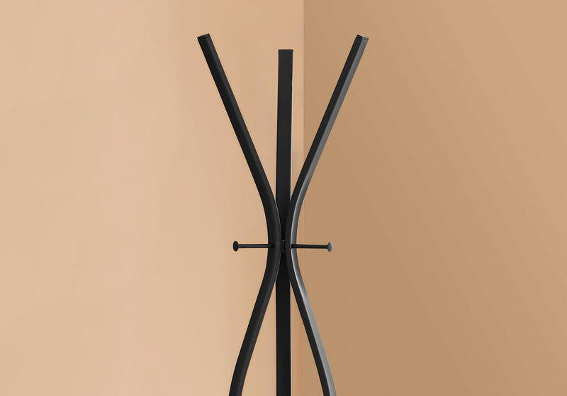 Coat Rack - 72"H / Black Metal Contemporary Style - I 2051