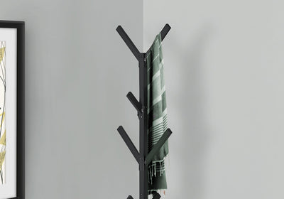 Coat Rack - 70"H / Black Metal - I 2057