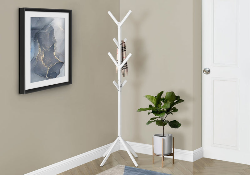 Coat Rack - 70"H / White Metal - I 2059