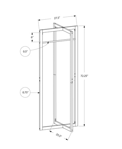 Coat Rack - 72"H / Black Metal - I 2150