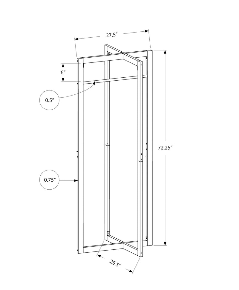 Coat Rack - 72"H / Black Metal - I 2150