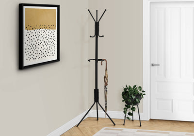 Coat Rack - 68"H / Black Metal - I 2162