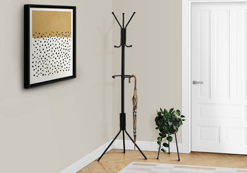 Coat Rack - 68"H / Black Metal - I 2162