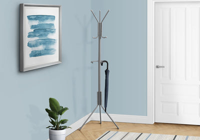 Coat Rack - 68"H / Silver Metal - I 2163