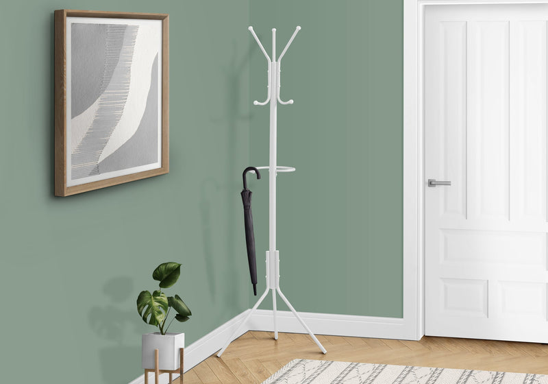 Coat Rack - 68"H / White Metal - I 2164