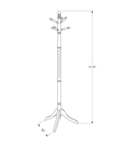 Coat Rack - 72"H / Antique White Wood Traditional Style - I 3057