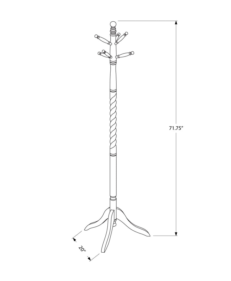 Coat Rack - 72"H / Antique White Wood Traditional Style - I 3057