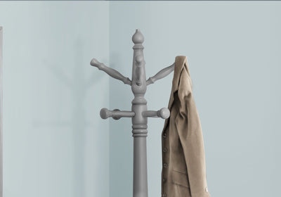 Coat Rack - 73"H / Grey Wood Traditional Style - I 3179