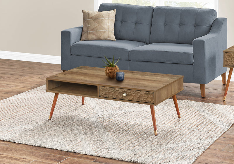 Coffee Table - Walnut Mid-Century With A Drawer - I 2836