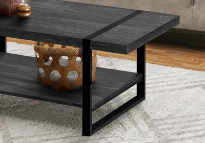 Coffee Table - Black Reclaimed Wood-Look / Black Metal - I 2860