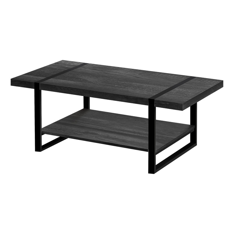 Coffee Table - Black Reclaimed Wood-Look / Black Metal - I 2860