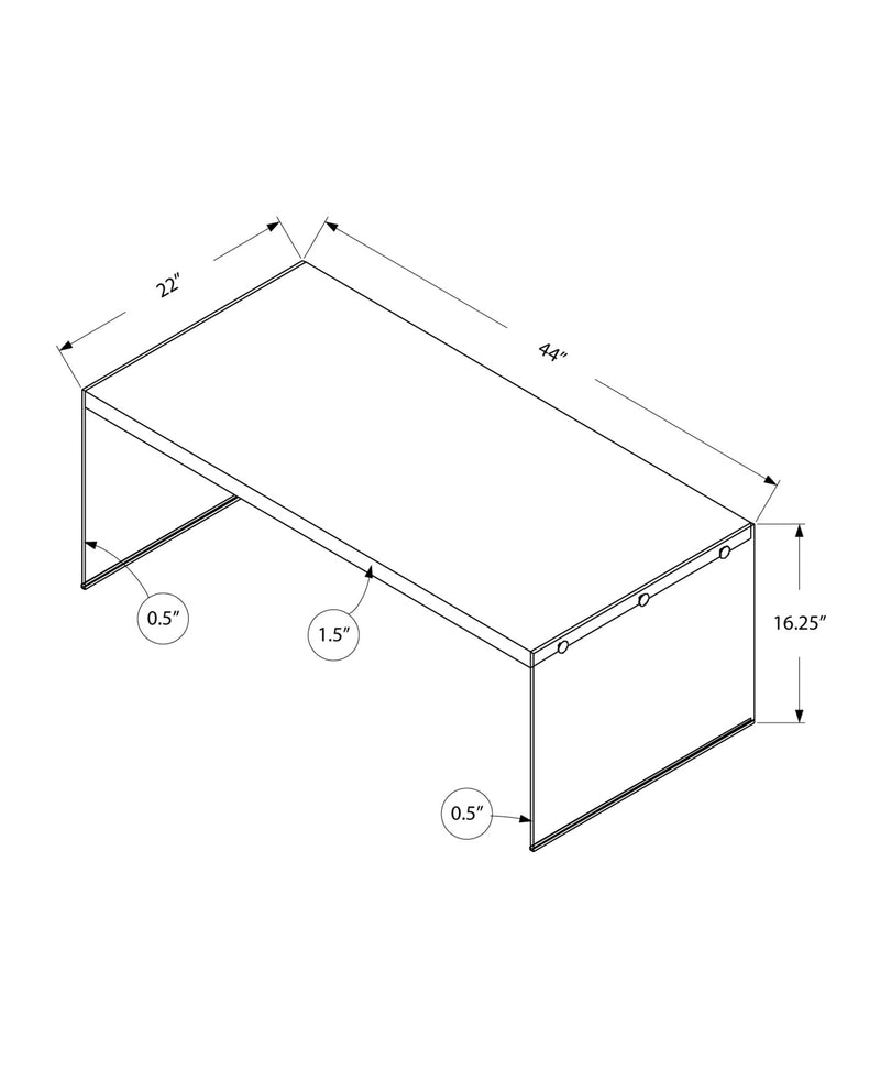 Coffee Table - Dark Taupe With Tempered Glass - I 3054