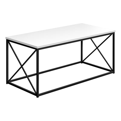 Coffee Table - 40"L / White / Black Metal - I 3780