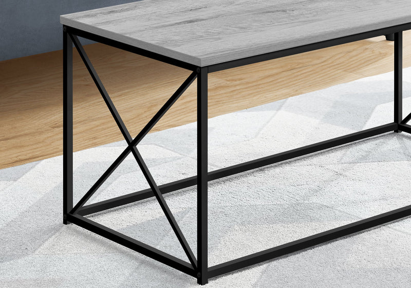 Coffee Table - 40"L / Grey / Black Metal - I 3782