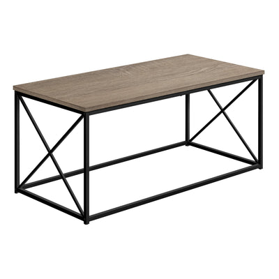 Coffee Table - 40"L / Dark Taupe / Black Metal - I 3786