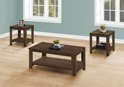 Coffee Table Set - 3Pcs Set / Dark Walnut - I 7882P