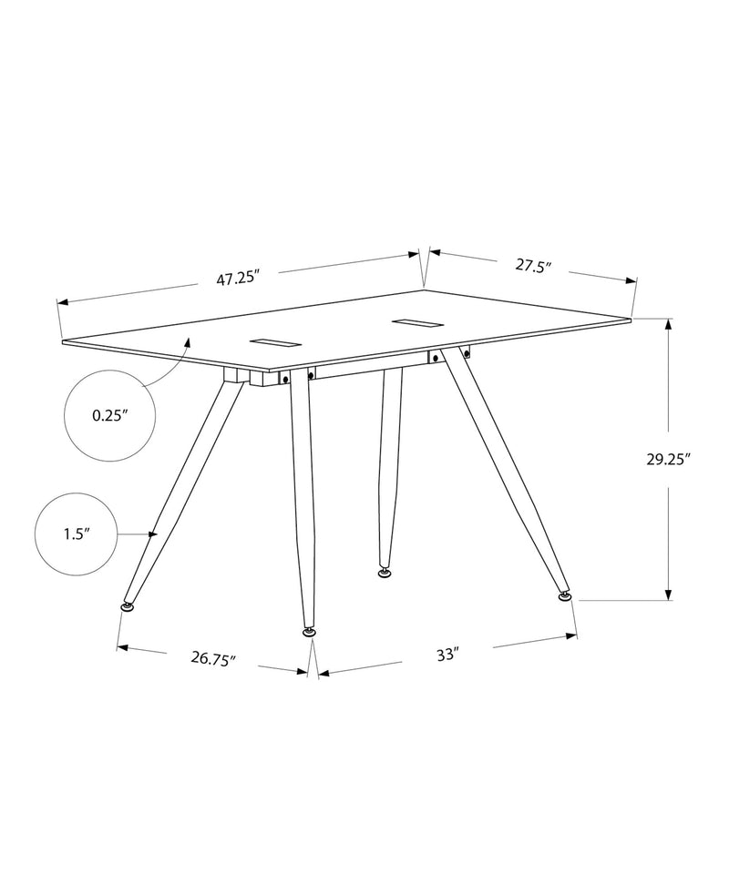 Computer Desk - 28"X 48" / White / 8Mm Tempered Glass - I 1032