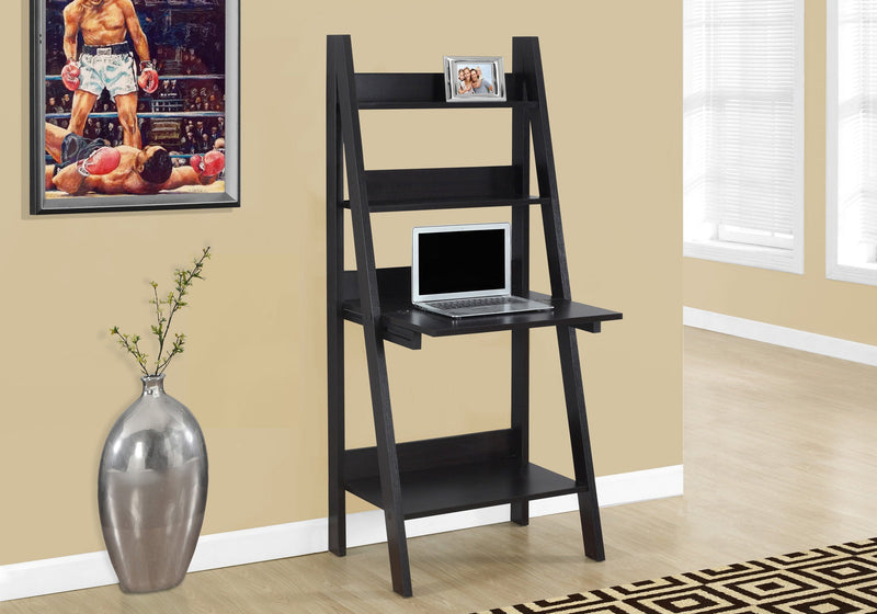 Computer Desk - 61"H / Cappuccino Ladder Style - I 7043