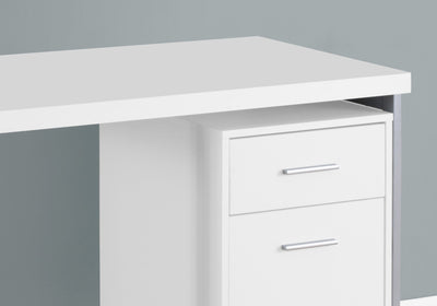 Computer Desk - 48"L / White / Silver Metal - I 7149