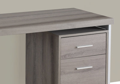 Computer Desk - 48"L / Dark Taupe / Silver Metal - I 7150