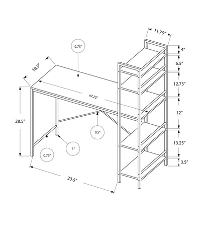 Computer Desk - 48"L / White Top / White Metal - I 7165